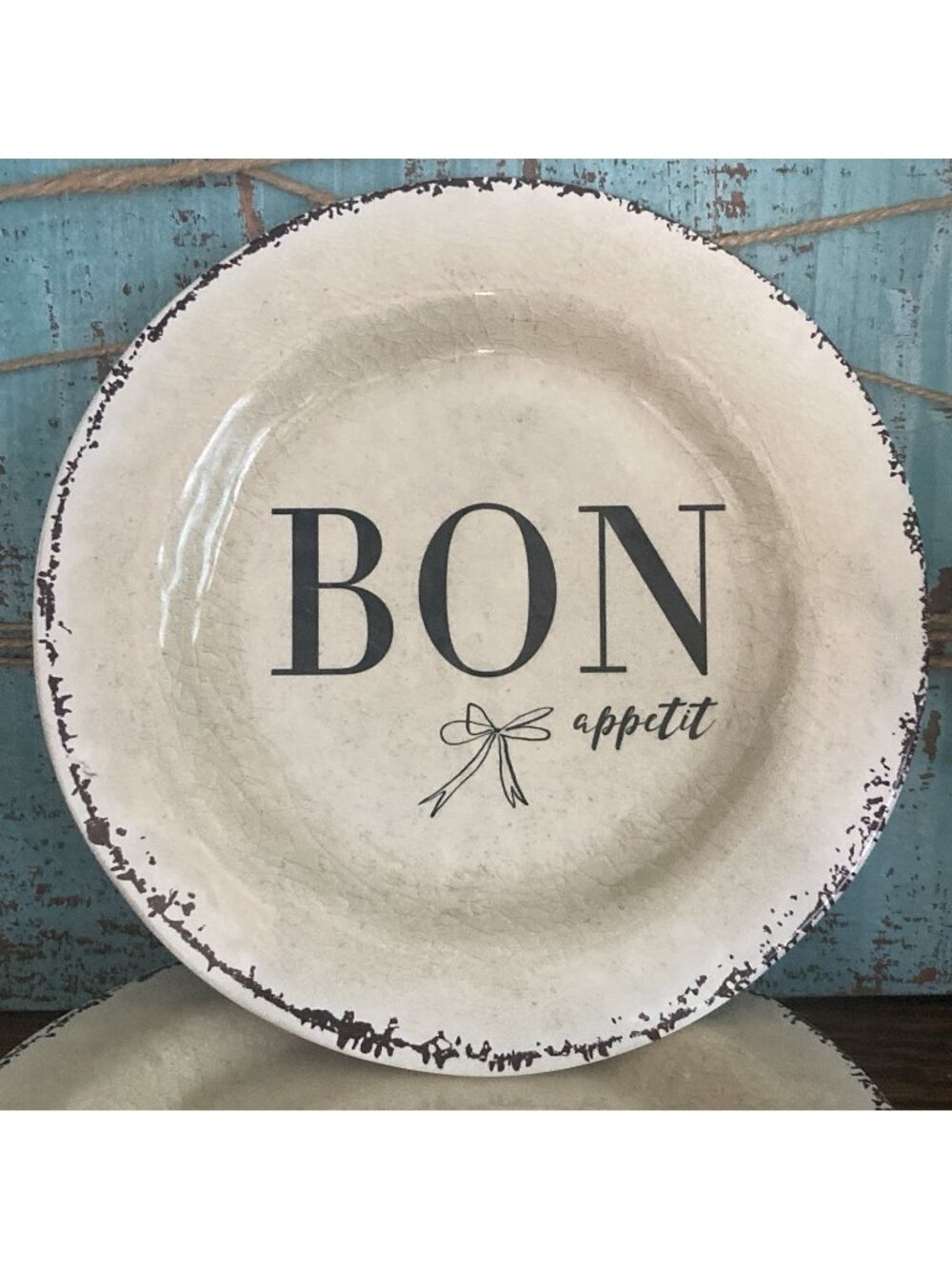 Santa Barbara Design Studio BON Appetit Melamine Plates 4 Rustic Appetizer 6”